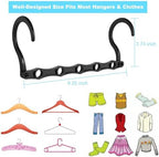 DUCOO Space Saving Hangers 10 Pack, Heavy Duty Magic Cascading Hanger Organizer with 5 Enclosed Anti-Slip Holes, Closet Organizers and Storage for Clothes, College Dorm Room Essentials, Black - Image 6