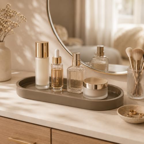 12" Bathroom Counter Tray,Vanity Tray,Decorative Tray,Perfume Tray,Jewelry Tray, Coffee Table Tray,Soap Tray, Thickened Small Tray for Makeup,Perfume,Candles,Keys,Trinkets,Coffee,1 Pack - Image 6