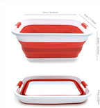 SAMMART 41L (10.8 gallon) Collapsible Plastic Laundry Basket-Foldable Pop Up Storage Container/Organizer-Portable Washing Tub-Space Saving, Water capacity: 32L (8.4 gallon) (Rectangular, Red) - Image 3