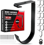 Bike Hooks for Garage Ceiling Mount Rack, Add on Storage Flat Hook, 12 Pack by Payivsve