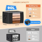 90L Large Storage Bags, 6 Pack Clothes Storage Bins Closet Organizers | Foldable Storage Containers, with Reinforced Handle, for Clothing, Blanket, Comforters, Bed Sheets, Pillows and Toys - Image 2