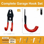 Garage Hooks, 6 Pack Small Round Wall Hooks for Hanging Heavy Duty Ladders, Bikes, Tools Ideal for Garage, Garden, Basement Utility Room Storage (Orange) - Image 2