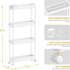 SPACELEAD 2-piece Set Slim Storage Cart 3 Tier,Bathroom Organizer Rolling Utility,Mobile Shelving Unit Slide Out for Office, Kitchen, Laundry Room & Narrow Places - Image 2