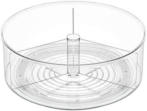 Divided Drink Packet Organizer, Largr Rotating Clear Lazy Susan Turntable - Image 7