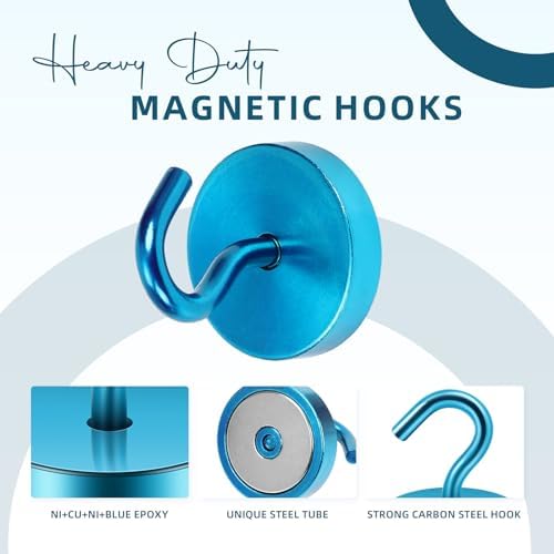 Neosmuk Magnetic Hooks Steel Tube Design for Cruise,130lb+ RoyalBlue,10 Pack - Image 7