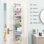 Fixwal 5-Shelf Over The Door Hanging Pantry Organizer, Room Organizer with Clear Plastic Pockets, 25lb Ultra Sturdy & Large Capacity for Closet, Bedroom, Nursery, Bathroom and Sundries - Image 6