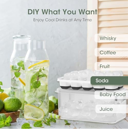 DOQAUS Ice Cube Tray with Lid and Bin,4 Pack Ice Cube Trays for Freezer - Image 4
