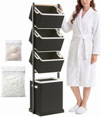 4-Tier Laundry Hamper Sorter, Vertical Laundry Sorter with Removable Basket by Unknown