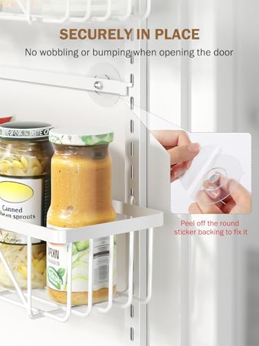 Delamu Adjustable Over the Door Pantry Organizer, 9-Tier Metal Pantry Organization and Storage for Kitchen, Hanging Spice Rack Seasoning Shelves, Cabinet Door Organizer for Easy Install, 16" White - Image 5