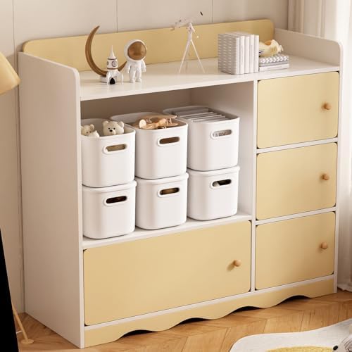 6 Pack White Storage Bins with Lids Stackable Storage Container for Organizing, Small Storage Boxes with Handle for Shelves, Cute Organizer Bins for Craft, Snacks, 9.85x6.9x5.7 inch - Image 6