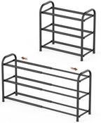 Gonfoam Expandable 3-Tier Shoe Rack for Closet and Entryway, Black by Gonfoam