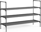 Kitsure Shoe Rack for Closet, Shoe Organizer, 36.2" Wide - 3 Tier, Black | Shoe Storage for Closet, Entryway, Easy- Assembly& Space-Saving Shoe Shelf with Side Handle, Closet Organizer by Kitsure