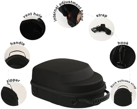 Black Hat Travel Case,Hat Case for Baseball Caps with Carry Handle and Adjustable Shoulder Strap Travel Hat Box for Travel and Home Storage - Image 3
