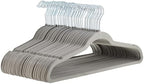 Amazon Basics Slim Velvet Non-Slip Space Saving Suit Clothes Hangers, Closet Organizer, Gray/Silver, 50-Pack by AmazonBasics