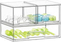 SpaceAid Bottle Storage Organizer Baby - Acrylic Bottles Station Organizer Container, Stackable Clear Drawers for Countertop, Vanity, Bathroom, Cabinet, Pantry Organization, 3 Pack, 2S1L, 7.8"H by SpaceAid