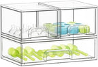 SpaceAid Bottle Storage Organizer Baby - Acrylic Bottles Station Organizer Container, Stackable Clear Drawers for Countertop, Vanity, Bathroom, Cabinet, Pantry Organization, 3 Pack, 2S1L, 7.8"H by SpaceAid