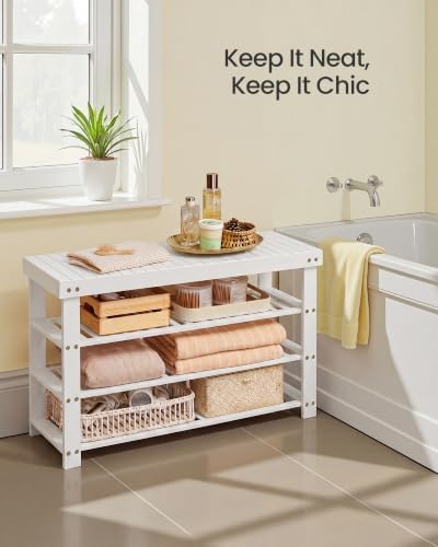 SONGMICS Bamboo Shoe Bench with Seat, 11.3 x 35.2 x 20.5 Inches - Image 5