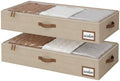 StorageWorks 6 Inch Low Profile Under Bed Storage Containers with Clear Lid | Reinforced Structure, Resists Sagging, Handles & Label Holder, Foldable Stackable Closet Storage for Clothes, Blankets, Toys by StorageWorks