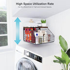 MSJGA Laundry Room Shelves, Wall Mounted Storage Basket, 11.8" Wx12 Dx8.5 H - Image 4
