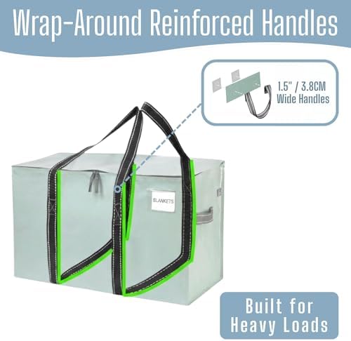 VENO 10 Pack Heavy Duty Moving Bags, Extra Large Storage Bags with Reinforced Handles & Strong Zippers, Foldable & Reusable Moving Box Alternative for Clothes & Dorm Storage - Image 2