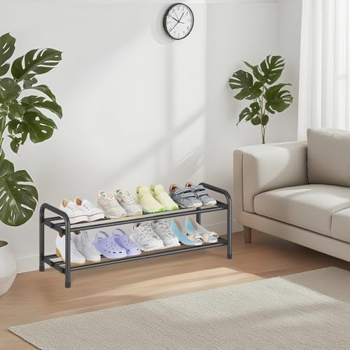 KANAV 2-Tier Expandable Shoe Rack, Adjustable Shoe Organizer & Storage for Closet, Small Space Saving Shoe Rack for Entryway, Bedroom, or Office – Sturdy & Durable Design - Image 2