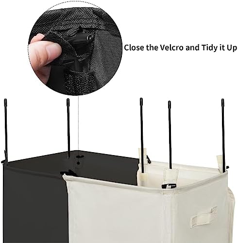 WOWLIVE Double Laundry Hamper with Lid, 154L Large Laundry Basket Organizer - Image 5