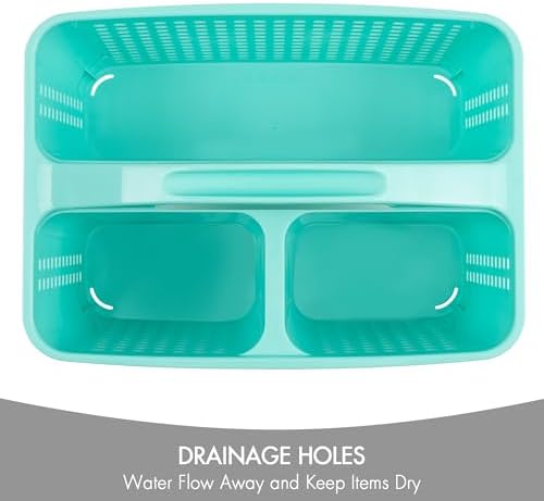 Tiawudi Portable Shower Caddy, Caddy Organizer with Handle, Plastic Shower Basket Hold Soap, Shampoo, Hair Supplies and Beauty Products, Cleaning Supplies Organizer for Home, Dorm, Shelf and Cabinet - Image 3