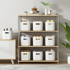 6 Pack White Storage Bins with Lids Stackable Storage Container for Organizing, Small Storage Boxes with Handle for Shelves, Cute Organizer Bins for Craft, Snacks, 9.85x6.9x5.7 inch - Image 3