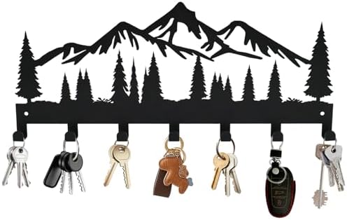Key Holder Wall Mount, Metal Key Holder for Wall with Hooks by Monlyey