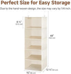 StorageWorks Hanging Closet Organizer for Small Closets, 5 Shelf | Add More Storage to Small Closets with 5 Reinforced Shelves, Perfect for Bedroom, Dorm and RV, Ivory White - Image 3