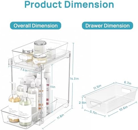 Vtopmart 4 Pack Taller Pull Out Bathroom Under Sink Organizer (S-Higher) - Image 3