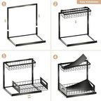Under Sink Organizer and Storage 2 Pack, Slide Out Cabinet Organizer, Pull Out Sink Shelf for Kitchen Bathroom Laundry, Black - Image 6
