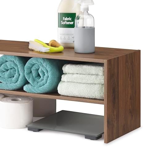 Whitmor Wood Stackable 2-Shelf Shoe Rack, Walnut, 24 inches，2 Pack - Image 7