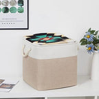 Bidtakay Fabric Storage Baskets for Organizing Beige 13 Inch Collapsible Square Baskets 3 Pack Organization Bins Large Cube Storage Bins Closet Baskets for Shelves Clothes - Image 4