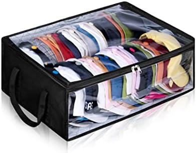 AOODA Wide Hat Storage for Baseball Caps, Large Capacity Hat Organizer for Closet Cap Holder Holds up to 40 Snapbacks, Black by AOODA