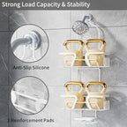 DAOYA White Shower Organizer Hanging - 2 Over The Shower Head Caddies + Soap Dish, Stainless Steel Rust-Free Bath Organizer - Image 4