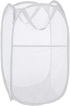 BATTOO Deluxe Strong Mesh Pop up Laundry Hamper Basket with Side Pocket for Laundry Room, Bathroom, Kids Room, College Dorm or Travel White by BATTOO