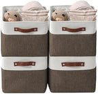 DECOMOMO Storage Bins, Large Fabric Storage Baskets for Shelves 4 Pack by DECOMOMO