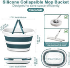 Collapsible Bucket for Cleaning, 4.2 Gallons Mop Bucket with Handle for Floor Window Car Washing, Silicone Ice Buckets for Parties Camping Fishing Beach, RV Laundry Storage Household Cleaning Supplies - Image 2