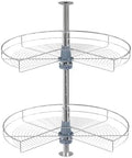 Dowell Base Cabinet Kidney Shape Dia.24 270° Lazy Susan, 2 Shelves, Kitchen Base Corner Cabinet Organizer (Chrome 4001 270 24) by DowellKitchenBath