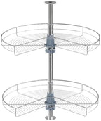 Dowell Base Cabinet Kidney Shape Dia.24 270° Lazy Susan, 2 Shelves, Kitchen Base Corner Cabinet Organizer (Chrome 4001 270 24) by DowellKitchenBath