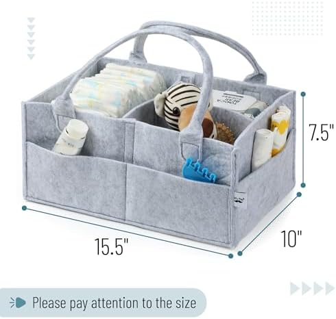 Mr. Pen- Baby Diaper Caddy Organizer, Gray, Large - Image 2