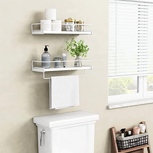 Forbena Bathroom Shelves for Wall Set of 2, White Nursery Floating Book Shelves for Kids Room, Small Wall Mount Bookshelf and Toy Storage Organizer for Baby Toddlers Teens Boys Girls Bedroom - Image 4