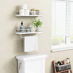 Forbena Bathroom Shelves for Wall Set of 2, White Nursery Floating Book Shelves for Kids Room, Small Wall Mount Bookshelf and Toy Storage Organizer for Baby Toddlers Teens Boys Girls Bedroom - Image 4