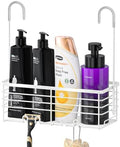 SHANSHUI Shower Caddy Hanging Bathroom Organizer Basket, Shampoo Bracket, Over Door Showers Caddy with Hooks, 304 Stainless Steel Rust Proof Rack- White by SHANSHUI