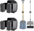 Upgraded Magnetic Broom and Mop Holder Wall Mount, Space-Saving Heavy Duty No Drill Over the Door Broom Gripper RV Camper Wall Organizer,Black,2 Pcs by MagitcSee