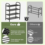 4-Tier Expandable Shoe Rack, Stackable and Adjustable Shoes Organizer Storage Shelf, Sturdy and Durable Metal Structure Free Standing Shoe Rack for Closet Entryway Doorway - Image 6