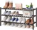 viewcare Long Shoe Rack, Bamboo Wood Shoe Rack for Closet, Entryway & Hallway, 3-Tier Stackable Shoe Shelf by VIEWCARE