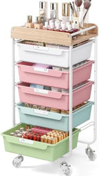 SYKIARIOL Utility Cart with Drawers,Craft Cart with 5 Drawers,Colorful by SYKIARIOL