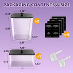 Moforoco 3 Pack Laundry Pods Container, Clear Laundry Room Organization Containers,Large Detergent Powder Storage, Black Wooden Lids & Labels, Acrylic Pods Holder - Image 2